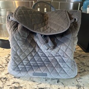 NWOT Vera Bradley Quilted Backpack in Soft Gray